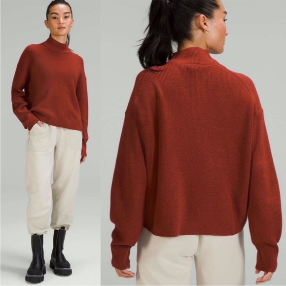 lululemon athletica Sweaters - Lululemon Merino Wool-Blend Mock Neck Sweater size 6